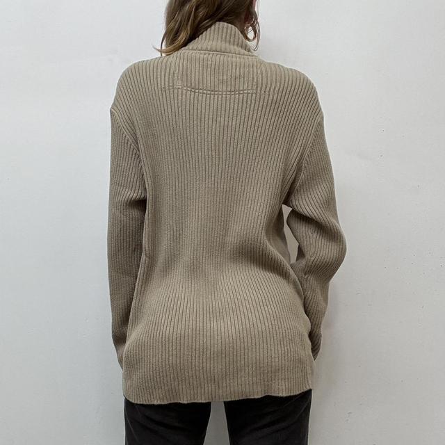 Brown slouchy ribbed cardigan