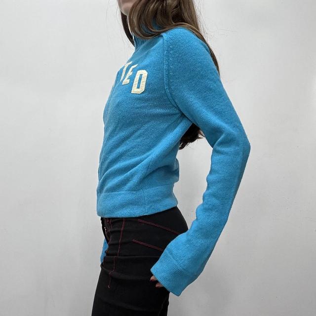 Wool zip-up spellout cardigan