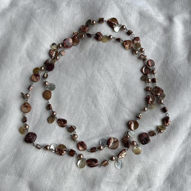 Brown long Pearl chain fairy necklace