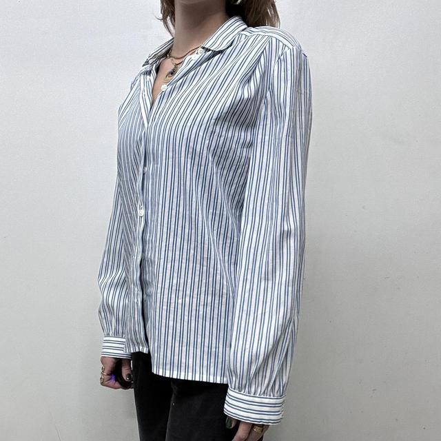 Preppy blue pinstripe shirt