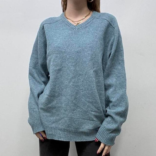 Oversized wool knit slouchy jumper