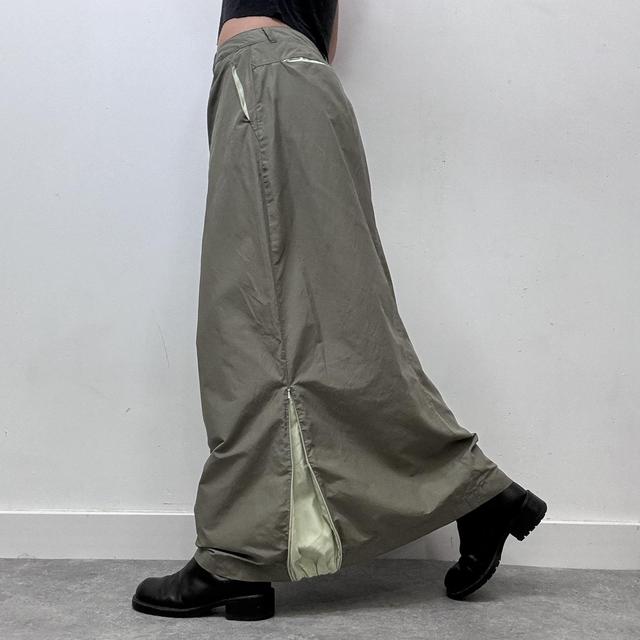 Khaki tech aline maxi skirt
