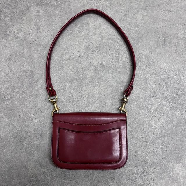 Red leather shoulder bag