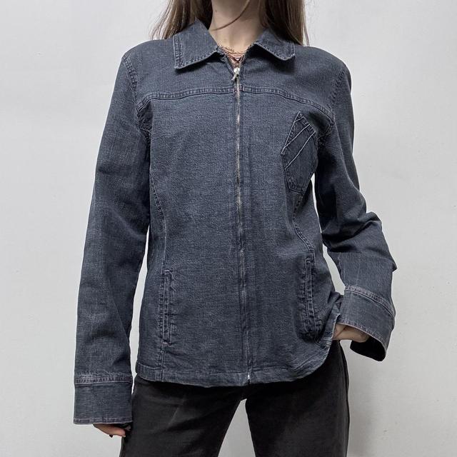 Dark denim zip up jacket