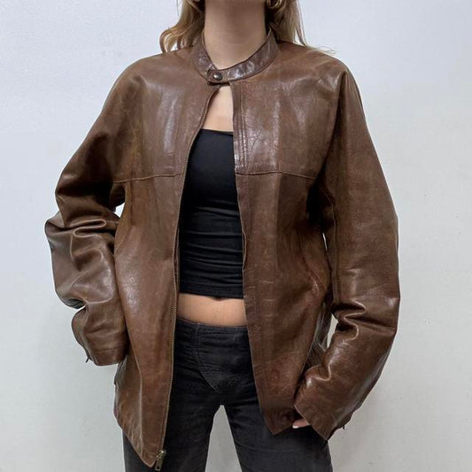Brown soft leather jacket