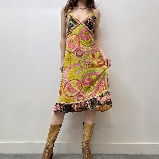 Floral paisley 90s dress