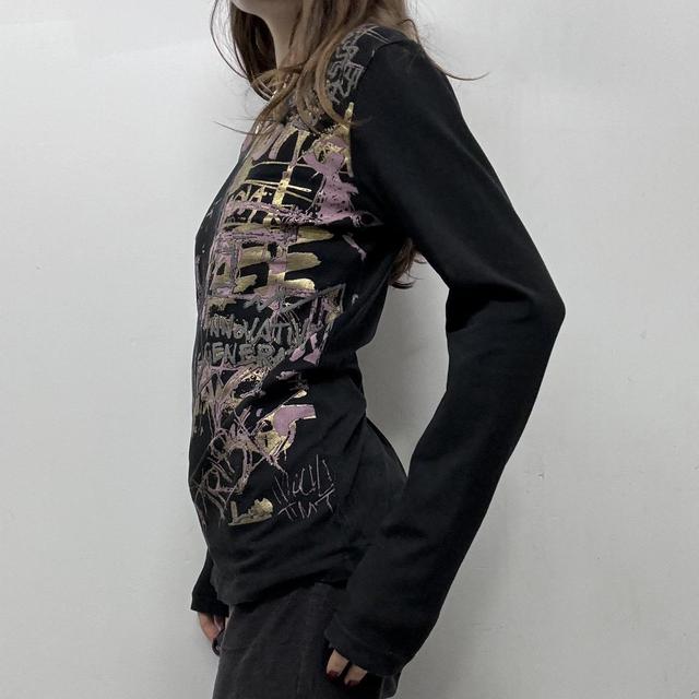 Graphic grunge text print tshirt
