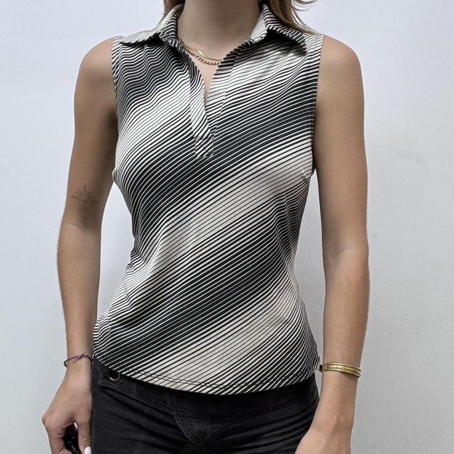 Pinstripe vest 90s shirt