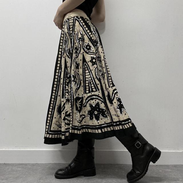 Boho patterned flare summer skirt