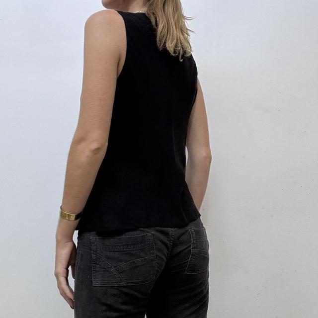 Vintage black drape beaded cami