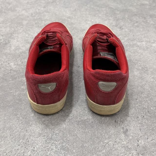 Red leather puma trainers