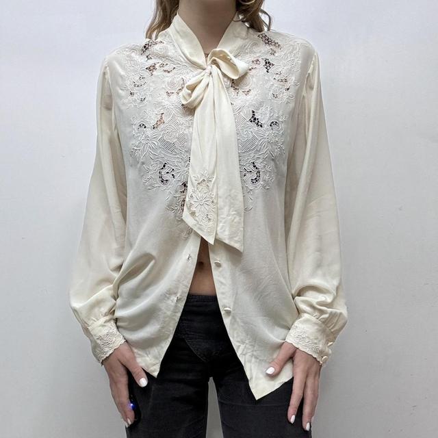 Silk lace vintage blouse