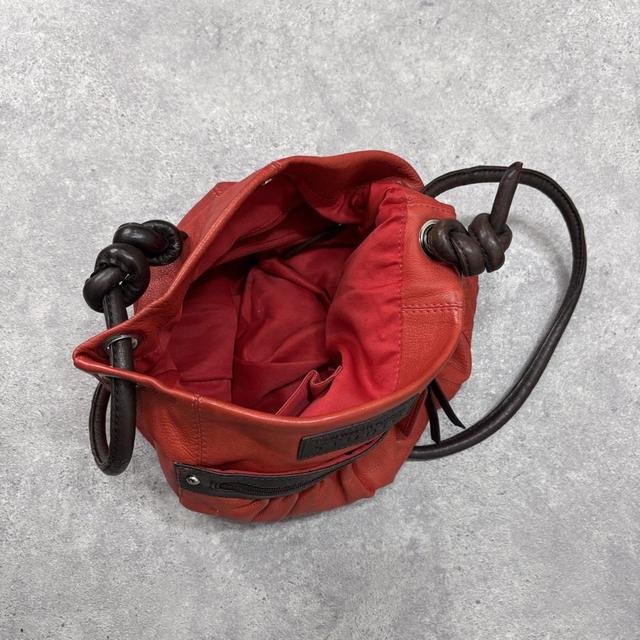 Red leather crossbody bag