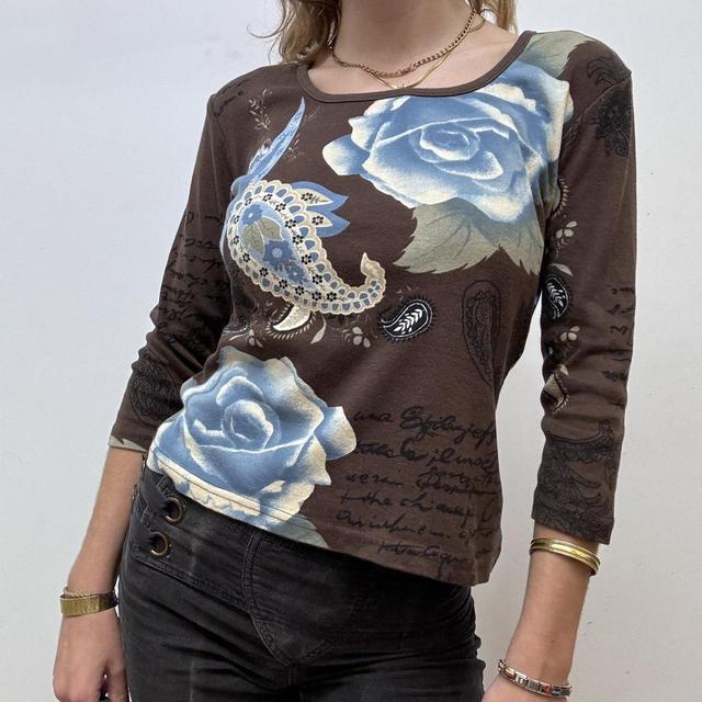 Brown graphic fairy top