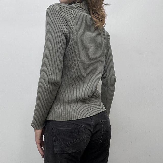 Khaki ribbed knit jumper