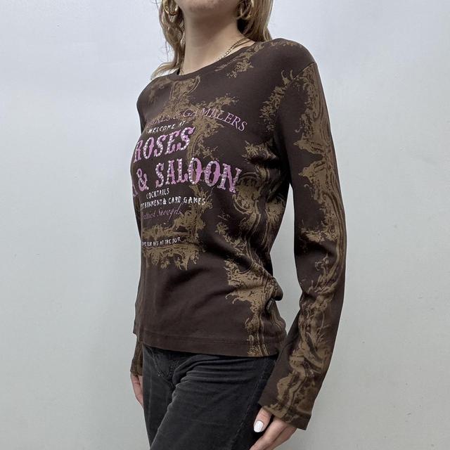 Brown graphic text top