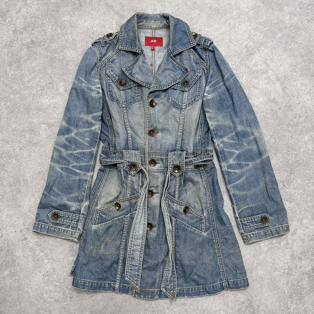 Distressed denim y2k jacket