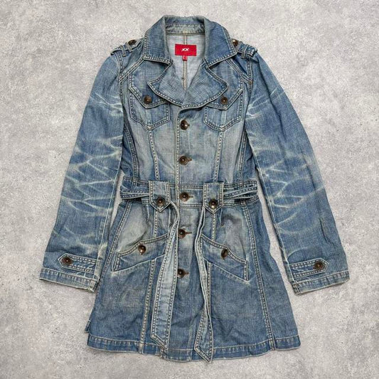 Distressed denim y2k jacket