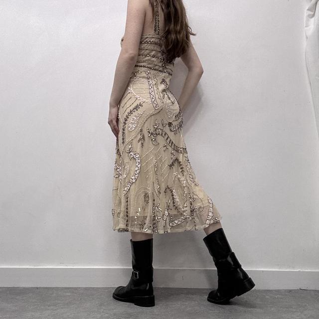 Sheer beaded floaty embelished dress