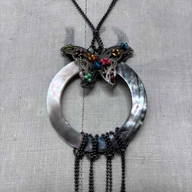 Draped chain butterfly necklace