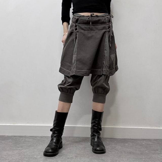 Layered cop copine cargo trouser skirt