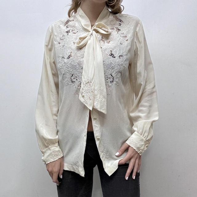 Silk lace vintage blouse
