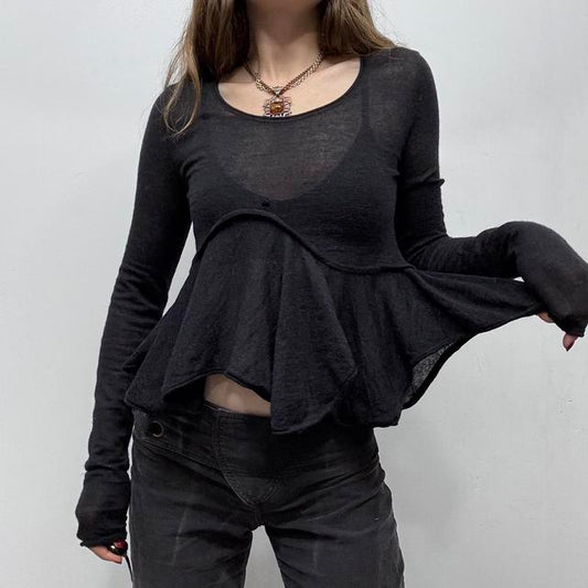Sheer vintage Givenchy flared knit jumper