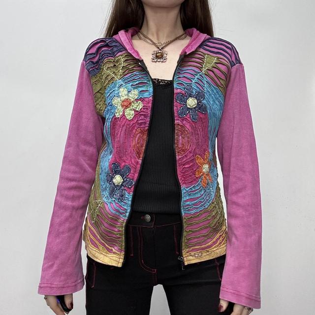 Flared hippie flower hoodie