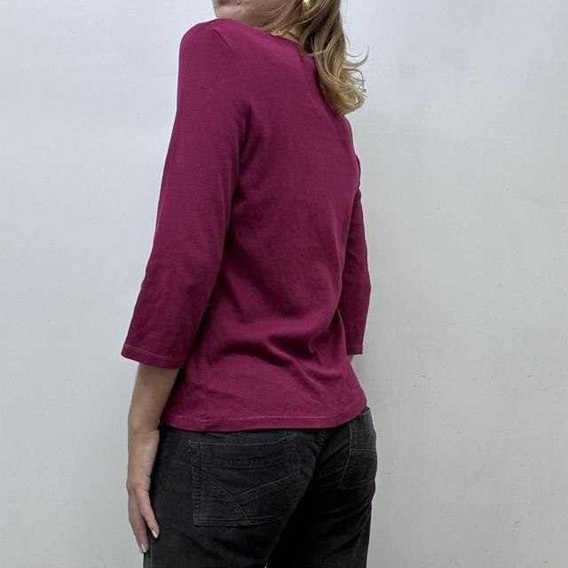 Pink bow ruffle neck printed tshirt