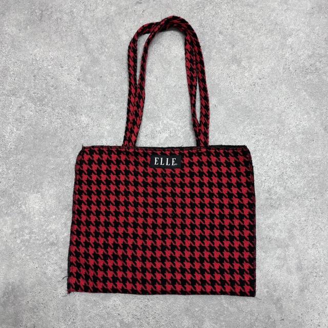 Houndstooth felt mini bag