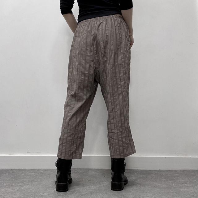 Pinstripe brown capri trousers