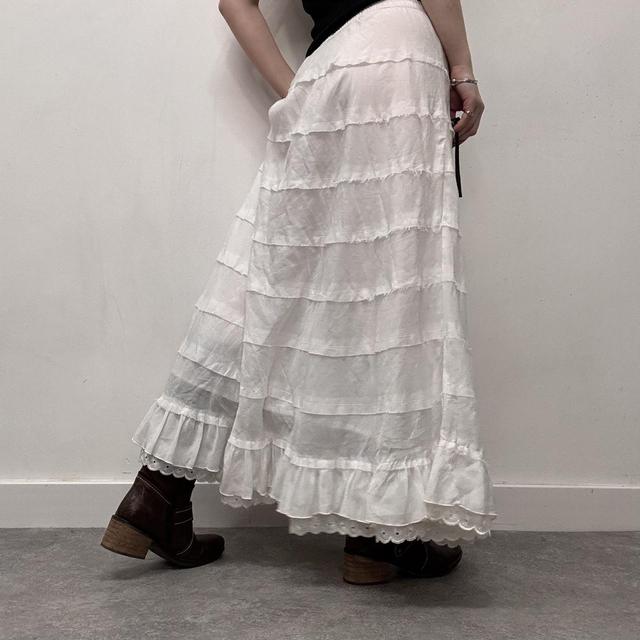 Lace layered tiered maxi skirt