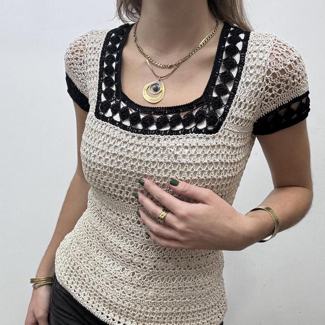 Crochet lace baby tee
