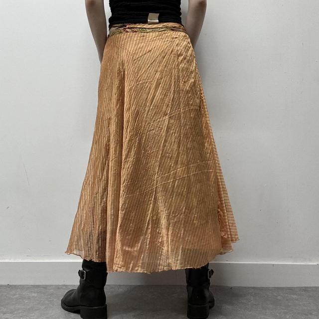 Layered paisley boho silk skirt