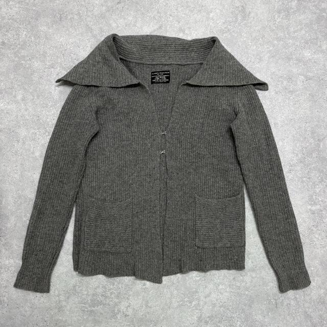 Grey knitted slouchy cardigan