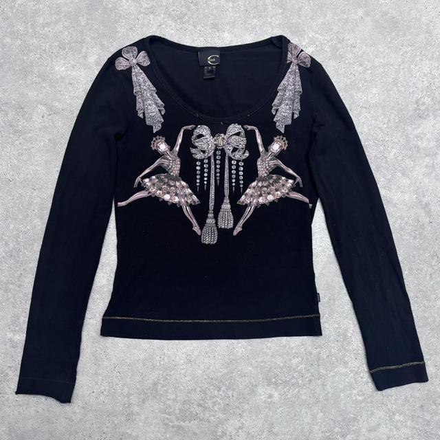 Cavalli bow graphic print ballerina tshirt