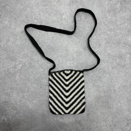 Woven patterned crossbody bag