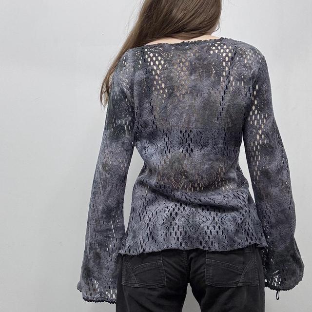 Distressed lace ultra flare top