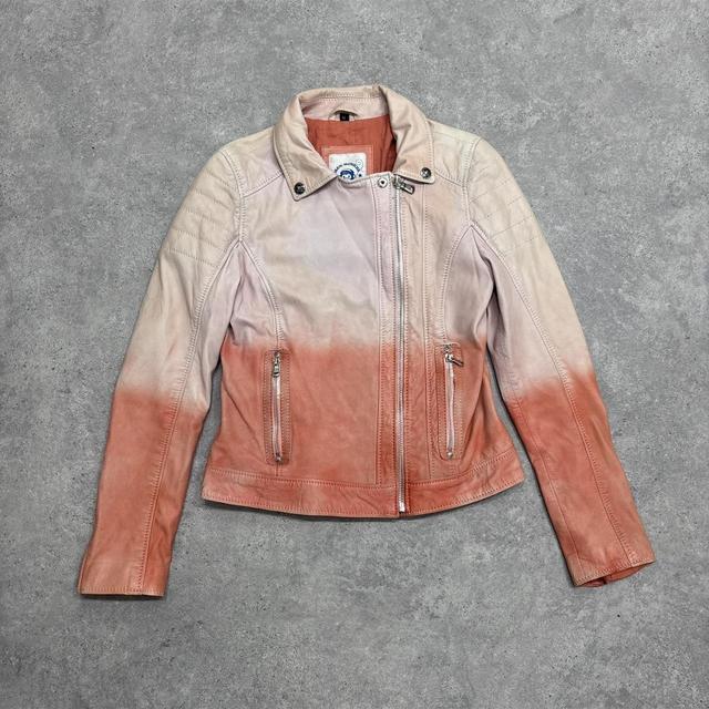 Ombre grunge leather jacket