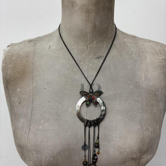 Draped chain butterfly necklace