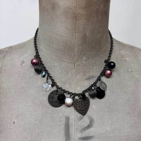 Beaded charm necklace