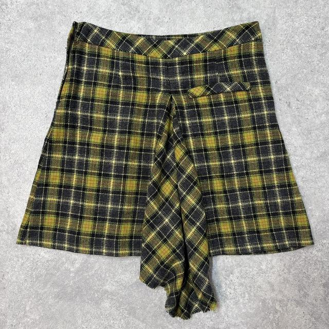 Tartan tweed midi skirt