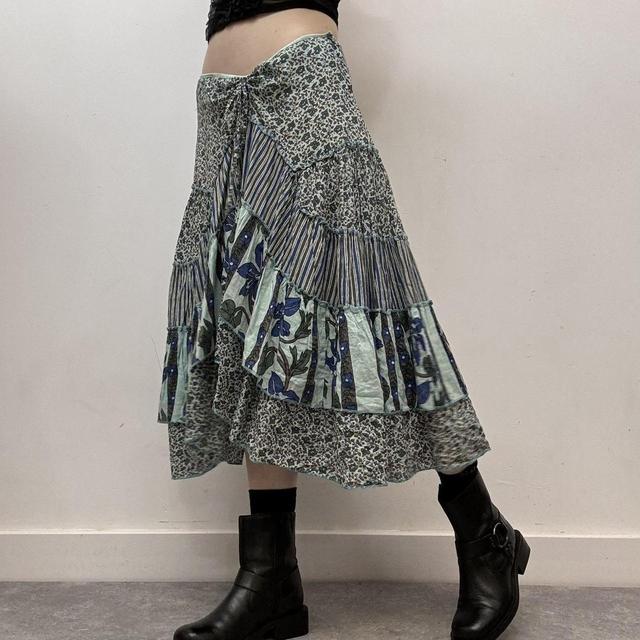 Paisley layered boho skirt
