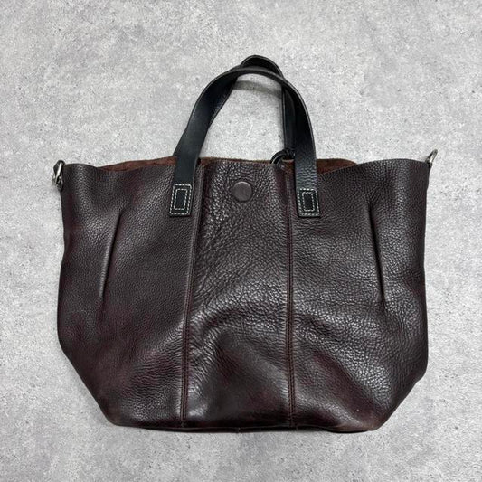 Dark brown leather slouchy bag