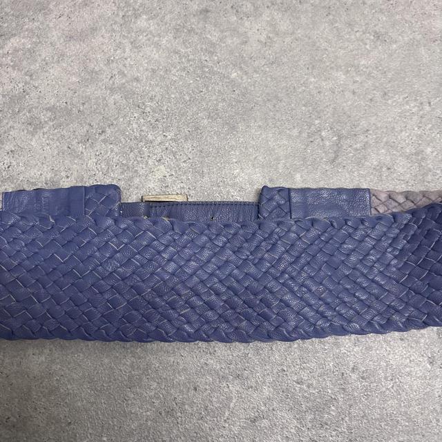 Woven leather chunky belt