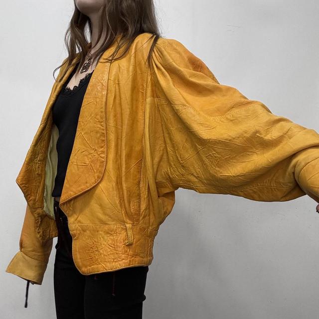 Ultra slouchy batwing leather jacket