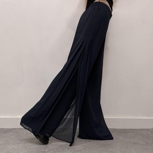 Sheer layered wide leg trousers