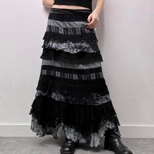 Layered lace grunge skirt