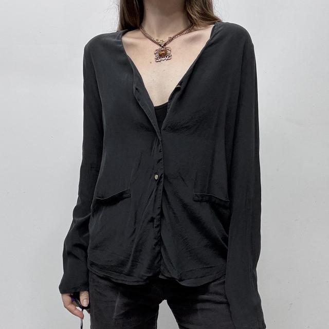 Black silk sezane shirt