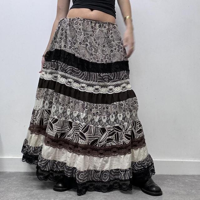 Layered lace tiered fairy maxi skirt